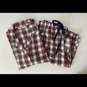 Magee Ireland Women's M Plaid Flannel Pajamas 3/4 Sleeve Classic Notch Collar